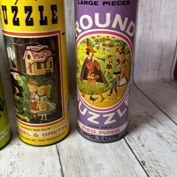 HG Toys 12” Round Puzzle Snow White Pied Piper Hansel & Gretel Rumpelstiltskin - Picture 5 of 8